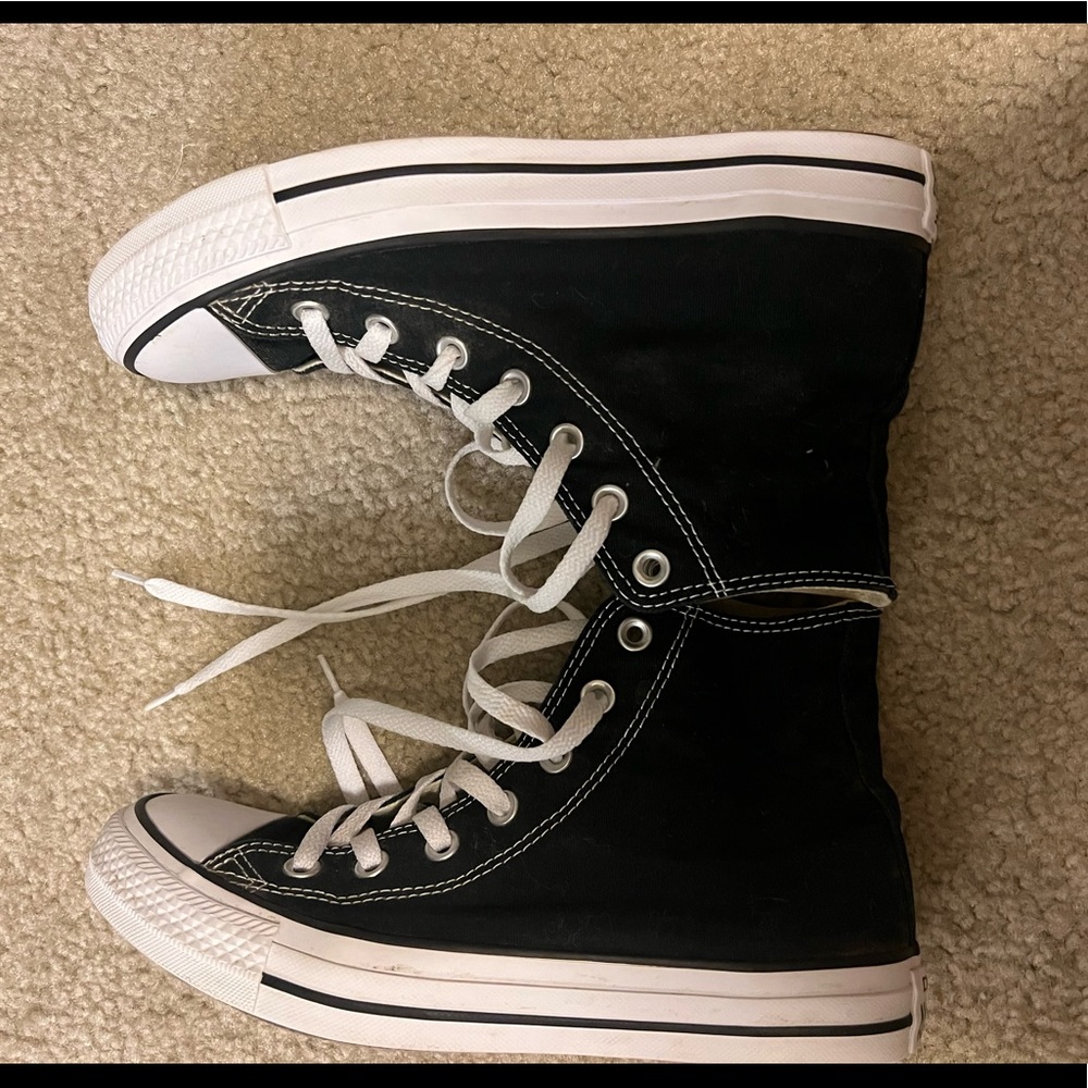 Brand new black canvas high top converse